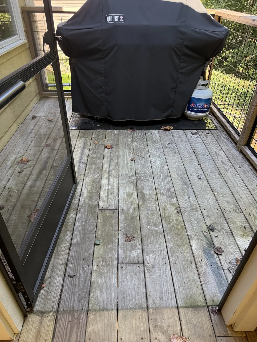 Covered deck before cleaning